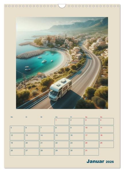 Produktbild: Traumreisen im Wohnmobil (Wandkalender 2026 DIN A3 hoch), CALVENDO Monatskalender