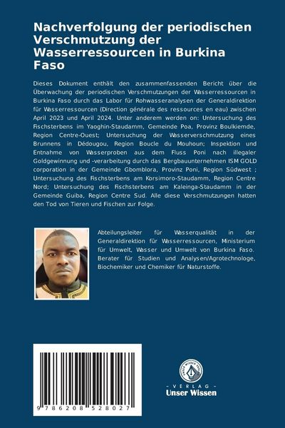 Produktbild: Nachverfolgung der periodischen Verschmutzung der Wasserressourcen in Burkina Faso