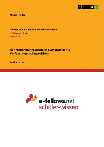 Produktbild: Der Nichtraucherschutz in Gastst&auml;tten als Verfassungsrechtsproblem