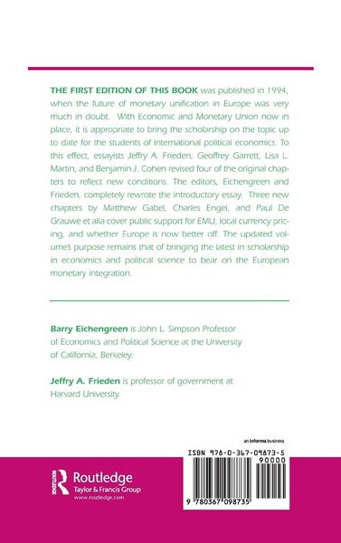 Produktbild: The Political Economy Of European Monetary Unification