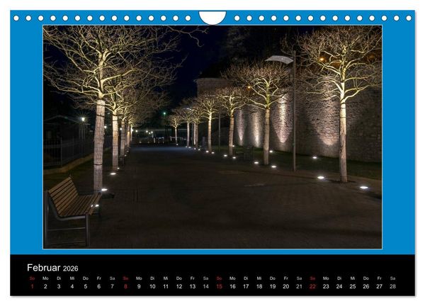 Produktbild: Schweinfurt bei Nacht verzaubernd und bunt (Wandkalender 2026 DIN A4 quer), CALVENDO Monatskalender