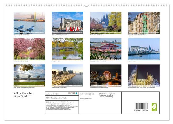 Produktbild: K&ouml;ln - Facetten einer Stadt (hochwertiger Premium Wandkalender 2026 DIN A2 quer), Kunstdruck in Hochglanz
