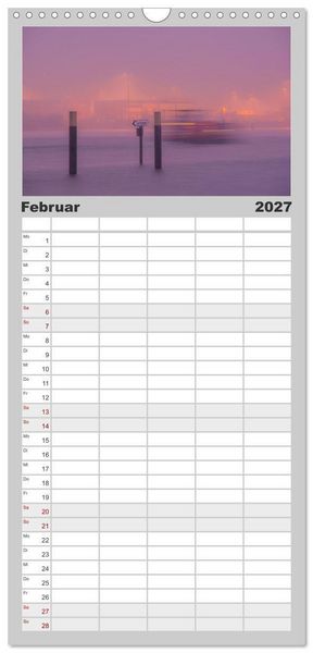 Produktbild: Familienplaner 2027 - Hamburgs Hafenlichter mit 5 Spalten (Wandkalender, 21 x 45 cm) CALVENDO