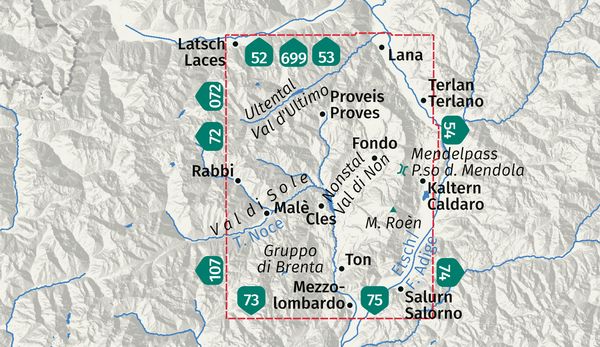 Produktbild: KOMPASS Wanderkarte 95 Nonstal, Mendelpass, Val di Non, Passo della Mendola 1:50.000