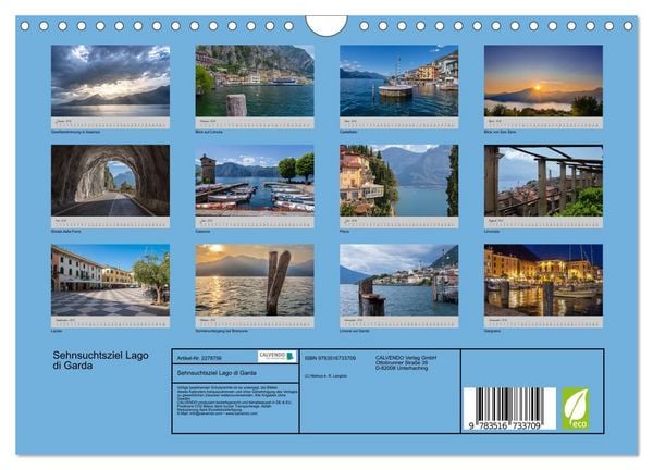 Produktbild: Sehnsuchtsziel Lago di Garda (Wandkalender 2026 DIN A4 quer), CALVENDO Monatskalender