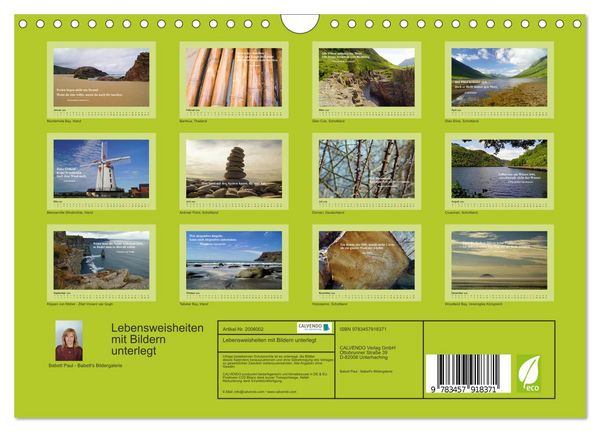 Produktbild: Lebensweisheiten mit Bildern unterlegt (Wandkalender 2026 DIN A4 quer), CALVENDO Monatskalender