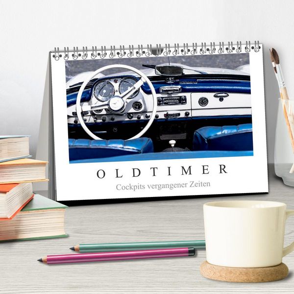Produktbild: Oldtimer - Cockpits vergangener Zeiten (Tischkalender 2026 DIN A5 quer), CALVENDO Monatskalender