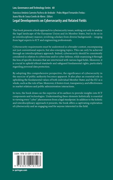 Produktbild: Legal Developments on Cybersecurity and Related Fields