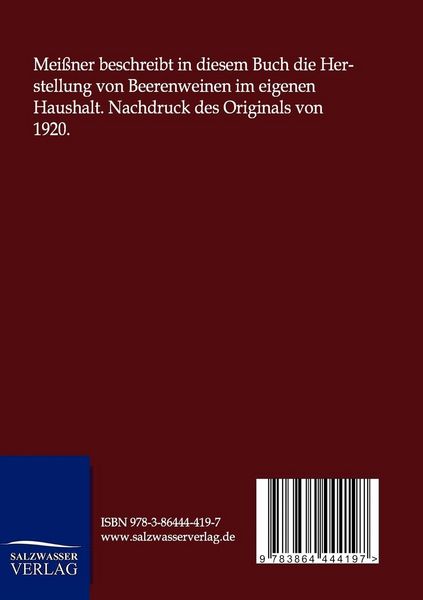 Produktbild: Beerenweinbereitung im Haushalt