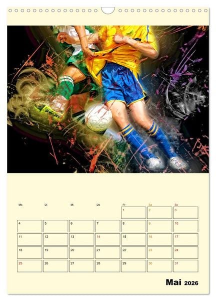 Produktbild: Fu&szlig;ball - Feuer (Wandkalender 2026 DIN A3 hoch), CALVENDO Monatskalender