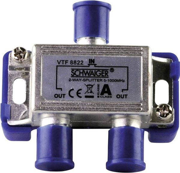 Schwaiger VTF8822 Kabel-TV Verteiler 2-fach 5 - 1000 MHz