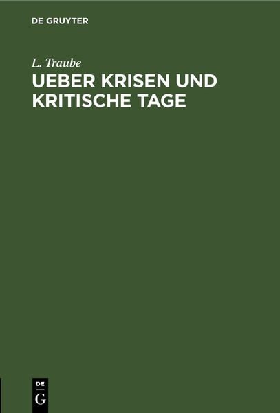 Produktbild: Ueber Krisen und kritische Tage