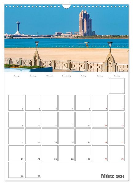 Produktbild: Abu Dhabi - Reiseplaner (Wandkalender 2026 DIN A3 hoch), CALVENDO Monatskalender