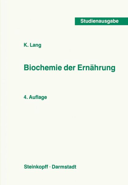 Produktbild: Biochemie der Ern&auml;hrung