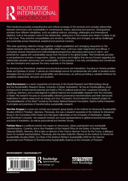 Produktbild: The Routledge Handbook of Democracy and Sustainability