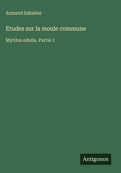 Produktbild: Etudes sur la moule commune