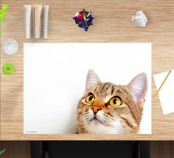 Produktbild: Cover-your-desk Schreibtischunterlage f&uuml;r Kinder und Erwachsene Katzenblick, aus hochwertigem Vinyl , 60 x 40 cm