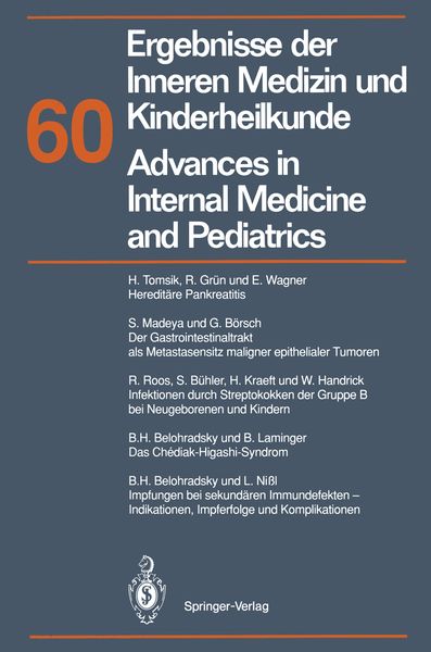 Produktbild: Ergebnisse der Inneren Medizin und Kinderheilkunde/Advances in Internal Medicine and Pediatrics