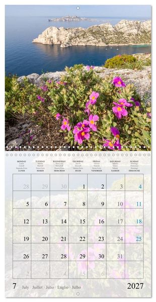 Produktbild: Calanques Coins de Paradis (Calendrier mural carr&eacute; 2027 30x30 cm) Calendrier double avec une page pour vos prises de notes