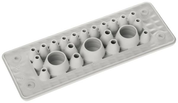Produktbild: Trelleborg MH-24 F 22-1 LIGHT GREY UL94 V-0 IP65 | TPE | Screw Durchf&uuml;hrungsplatte TPE Grau 1 St.