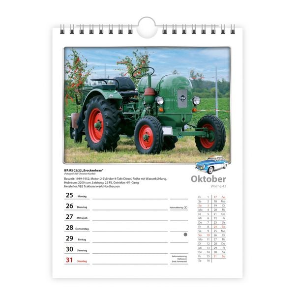Produktbild: TR&Ouml;TSCH - Wochenkalender zum H&auml;ngen DDR-Fahrzeuge 2027