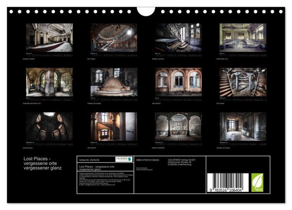 Produktbild: Lost Places - vergessene orte vergessener glanz (Wandkalender 2026 DIN A4 quer), CALVENDO Monatskalender