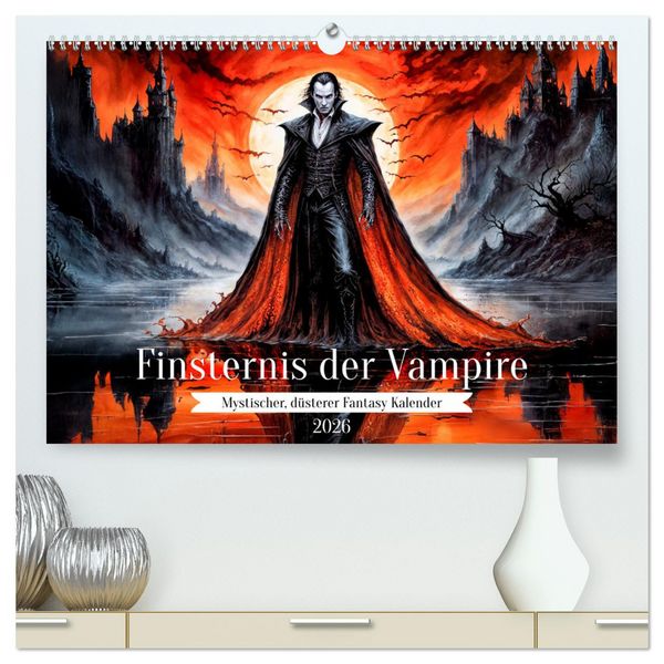 Finsternis der Vampire - Mystischer düsterer Fantasy Kalender (hochwertiger Premium Wandkalender 2026 DIN A2 quer), Kunstdruck in Hochglanz