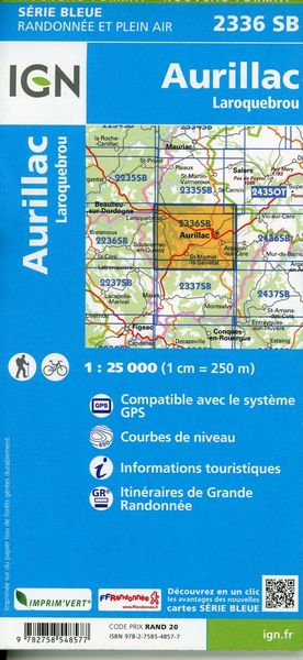 Produktbild: Aurillac-Laroquebrou 1:25 000