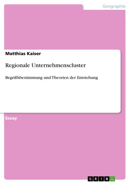 Produktbild: Regionale Unternehmenscluster
