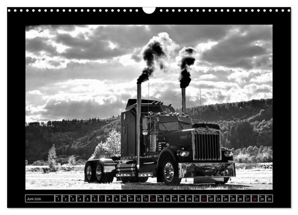 Produktbild: Kenworth W900A EXTHD - in schwarzwei&szlig; (Wandkalender 2026 DIN A3 quer), CALVENDO Monatskalender