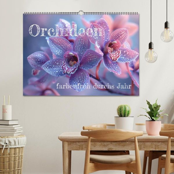 Produktbild: Orchideen - farbenfroh durchs Jahr (Wandkalender 2026 DIN A2 quer), CALVENDO Monatskalender