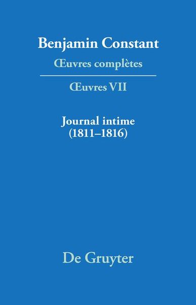 Produktbild: Journal intime (1811-1816). Carnet. Livres de d&eacute;penses