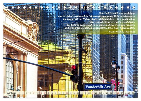 Produktbild: New York Ansichten - Literaturkalender (Tischkalender 2026 DIN A5 quer), CALVENDO Monatskalender