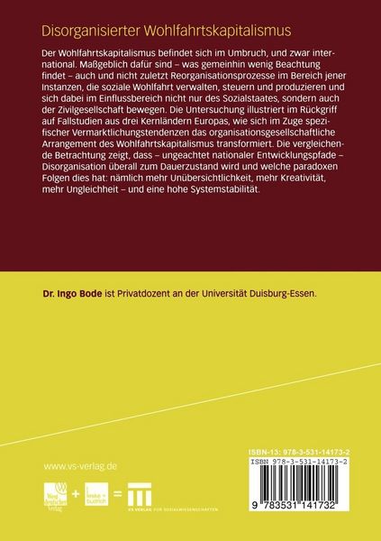 Produktbild: Disorganisierter Wohlfahrtskapitalismus