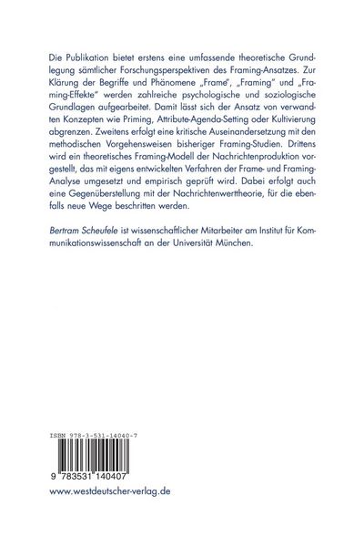 Produktbild: Frames &mdash; Framing &mdash; Framing-Effekte