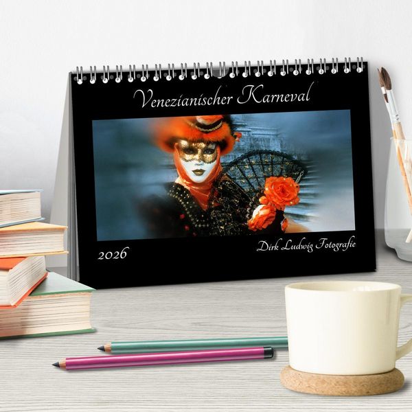 Produktbild: Venezianischer Karneval (Tischkalender 2026 DIN A5 quer), CALVENDO Monatskalender