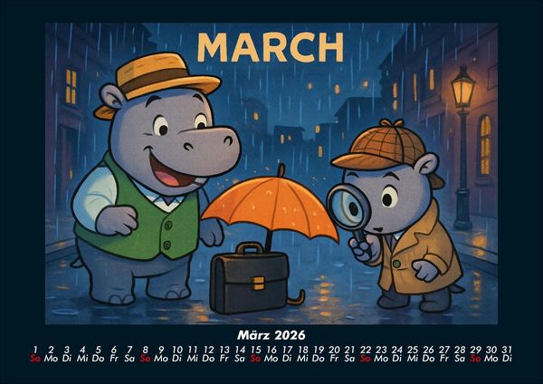 Produktbild: Sash & Sashito - Detektivmission durchs Jahr 2026 Fotokalender DIN A4