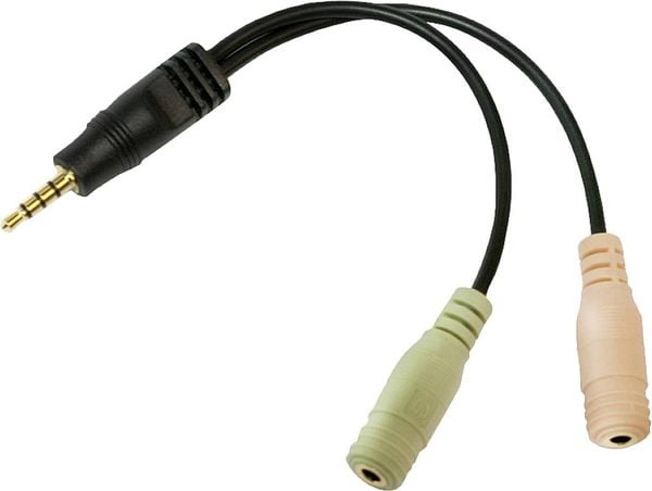 LogiLink CA0021 Klinke Audio Adapter [1x Klinkenstecker 3.5 mm - 2x Klinkenbuchse 3.5 mm] Schwarz