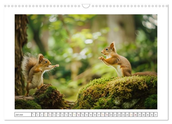 Produktbild: Lustige Eichh&ouml;rnchen (Wandkalender 2026 DIN A3 quer), CALVENDO Monatskalender