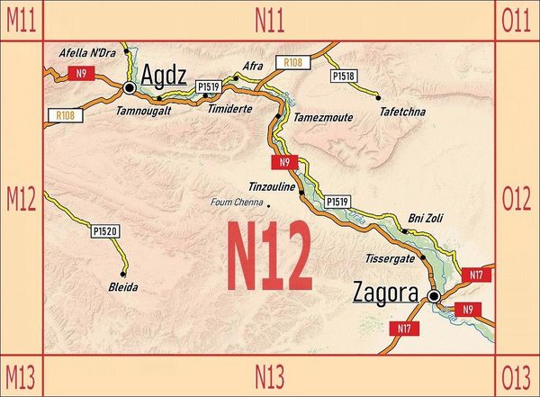 Produktbild: N12: Agdz - Zagora - Vall&eacute;e du Dr&acirc;a - 1:120.000