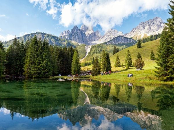 Produktbild: CALVENDO Puzzle Spiegelung der Bischofsm&uuml;tze im Almsee bei Filzmoos 1000 Teile Lege-Gr&ouml;&szlig;e 64 x 48 cm Foto-Puzzle Bild von Markus Schieder