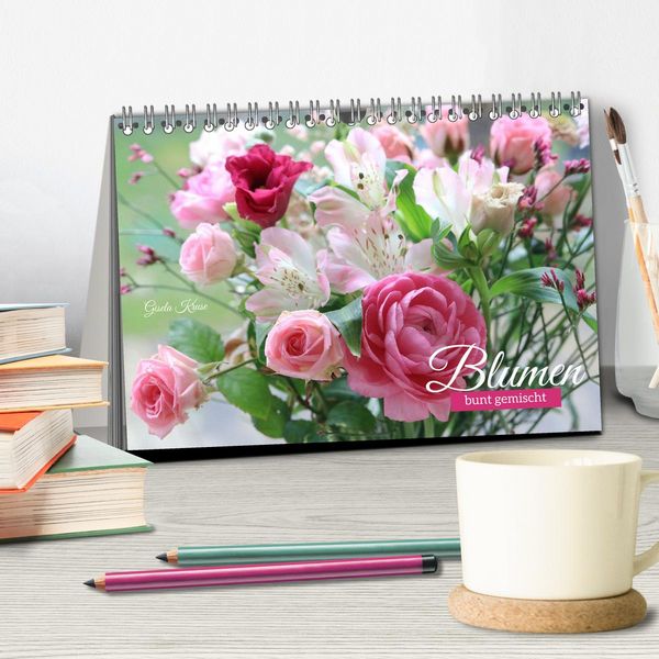 Produktbild: Blumen, bunt gemischt (Tischkalender 2027 DIN A5 quer), CALVENDO Monatskalender
