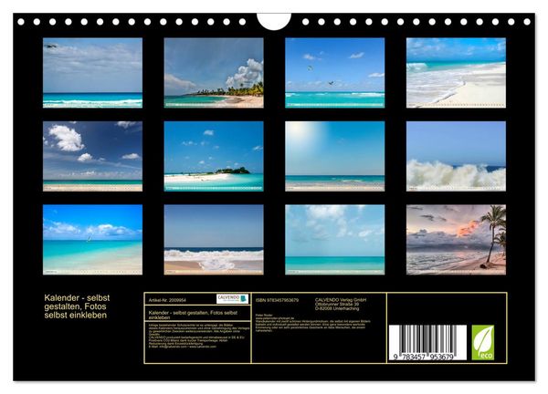 Produktbild: Kalender - selbst gestalten, Fotos selbst einkleben (Wandkalender 2026 DIN A4 quer), CALVENDO Monatskalender