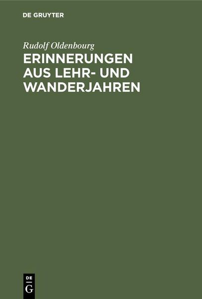 Produktbild: Erinnerungen aus Lehr- und Wanderjahren