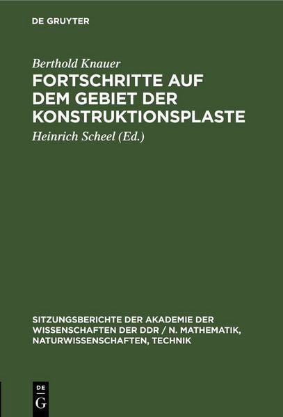 Produktbild: Fortschritte auf dem Gebiet der Konstruktionsplaste