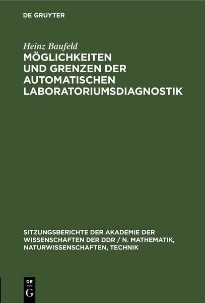 Produktbild: M&ouml;glichkeiten und Grenzen der automatischen Laboratoriumsdiagnostik
