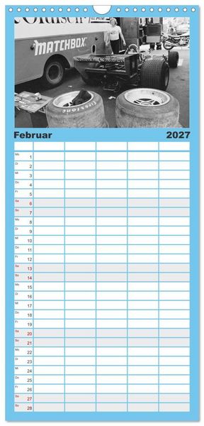 Produktbild: Familienplaner 2027 - Formel, Rennen, Boxengasse 1971-&acute;83 mit 5 Spalten (Wandkalender, 21 x 45 cm) CALVENDO
