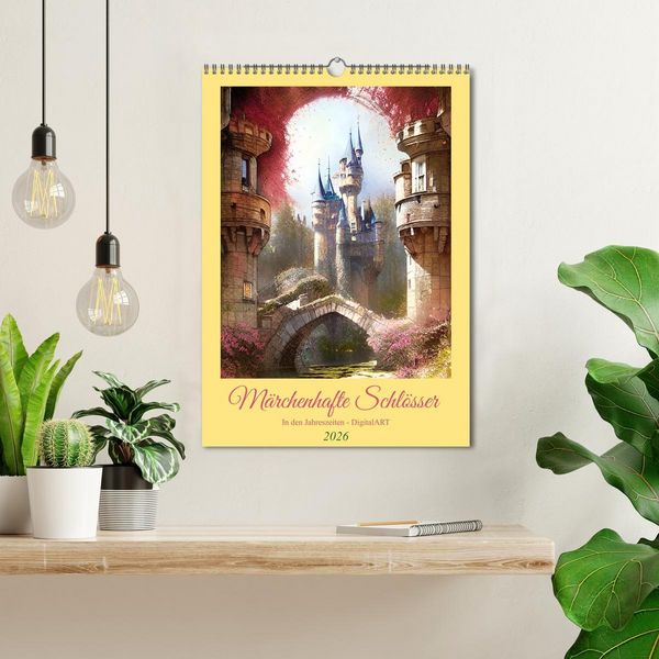 Produktbild: M&auml;rchenhafte Schl&ouml;sser - In den Jahreszeiten - Digitalart (Wandkalender 2026 DIN A3 hoch), CALVENDO Monatskalender