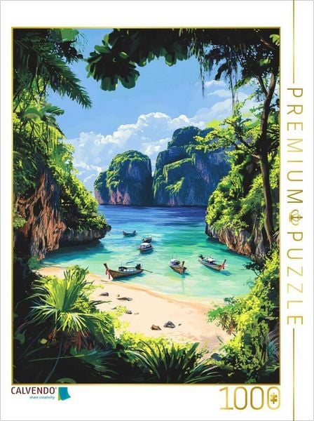 Produktbild: CALVENDO Puzzle Maya Bay - Ko Phi Phi Leh - Thailand | 1000 Teile Lege-Gr&ouml;&szlig;e 64x48cm Foto-Puzzle f&uuml;r gl&uuml;ckliche Stunden