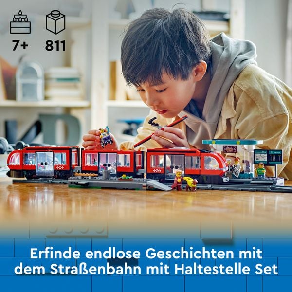 Produktbild: LEGO City Stra&szlig;enbahn mit Haltestelle, Bauspielzeug f&uuml;r Kinder 60423